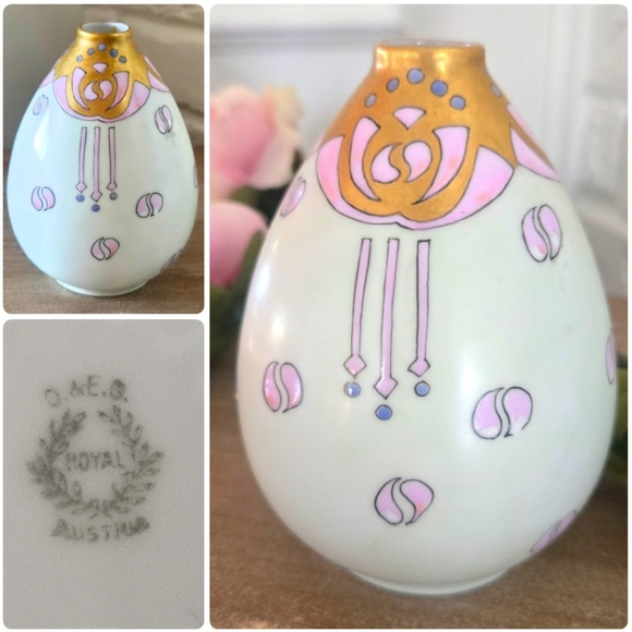 Antique 1899-1918 Austrian Hand Painted Vase Oscar & Edgar Gutherz